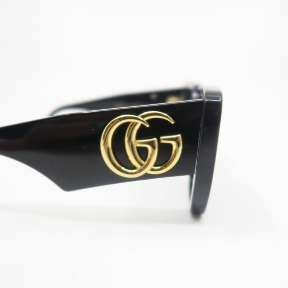 Gucci GG0956S 003 54mm Black and Gold Logo,  New Women's Sunglasses. - Picture 5 of 8